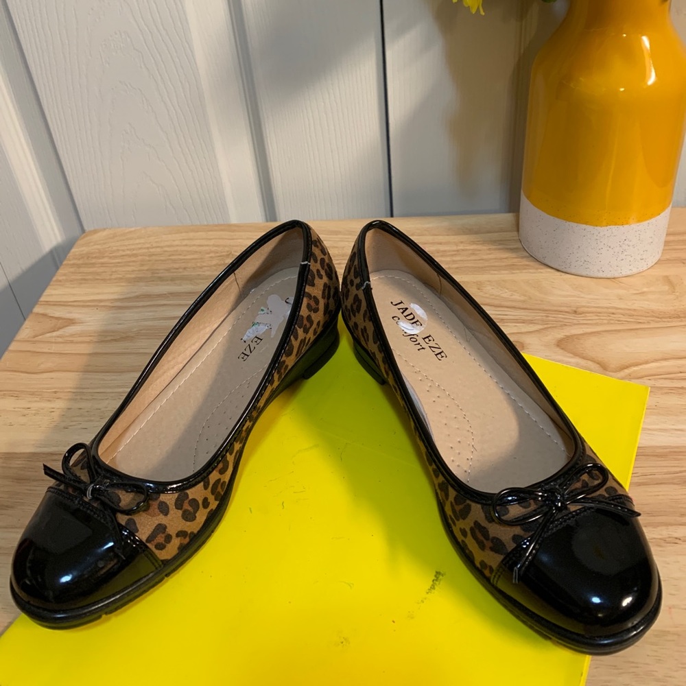 Jade Eze Wide Leopard Print Wedge Shoes